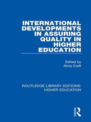 cover image of International Developments in Assuring Quality in Higher Education